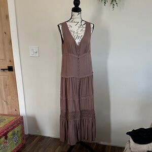 JODIFL Taupe Sleeveless Maxi Dress